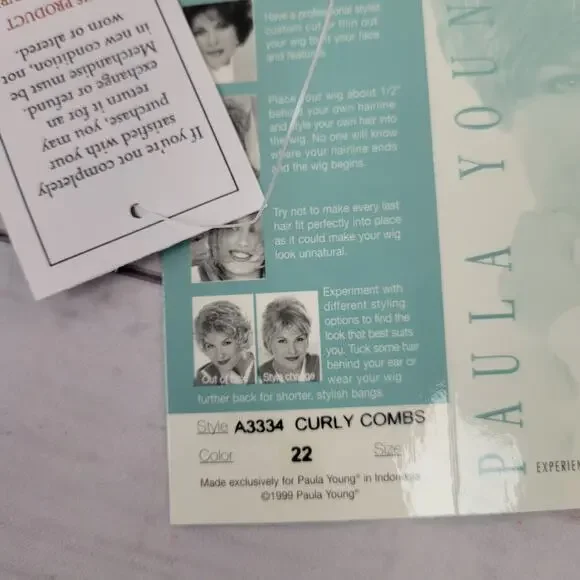 Paula Young A3334 Curly Comb Clip In Hair Piece Blonde - Picture 5 of 5